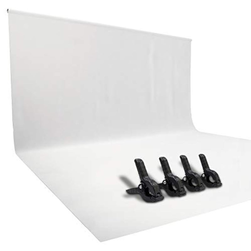 ISSUNTEX 9X15 ft Background Polester Backdrop, Photo Studio, Collapsible High Density Screen for Video Photography and Television-White - Image 1